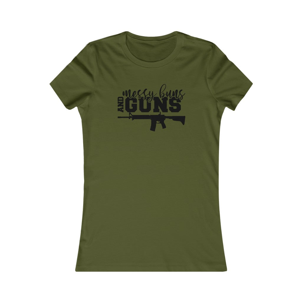 Messy Buns and Guns Women's Tee