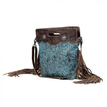 Load image into Gallery viewer, MYRA BLUE VINE HAND-TOOLED BAGS
