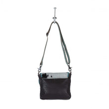 Load image into Gallery viewer, MYRA TURQUOISE FLEURS LEATHER &amp; HAIRON BAG
