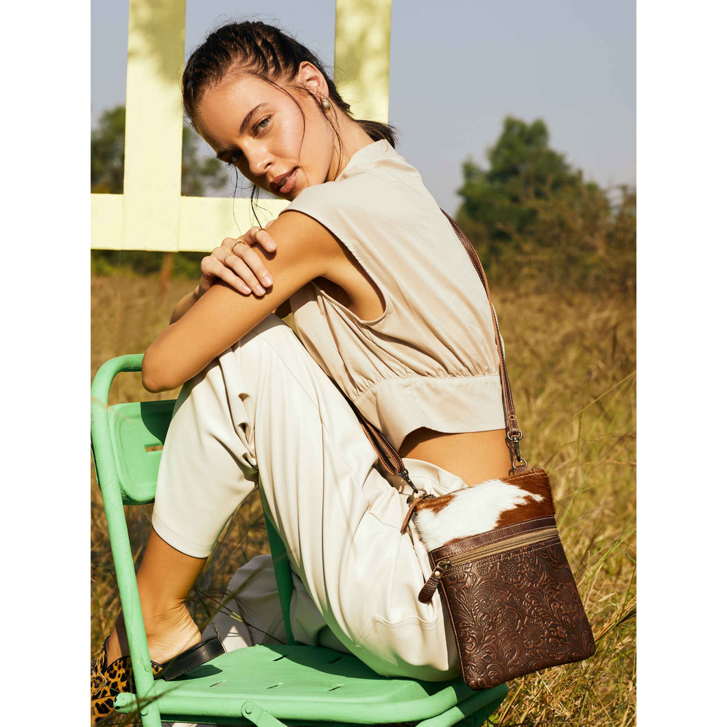 TANGLED VINE LEATHER & HAIR ON BAG